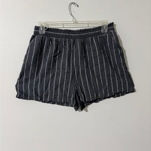 Universal Thread Dark Gray Striped High Waist Linen Shorts